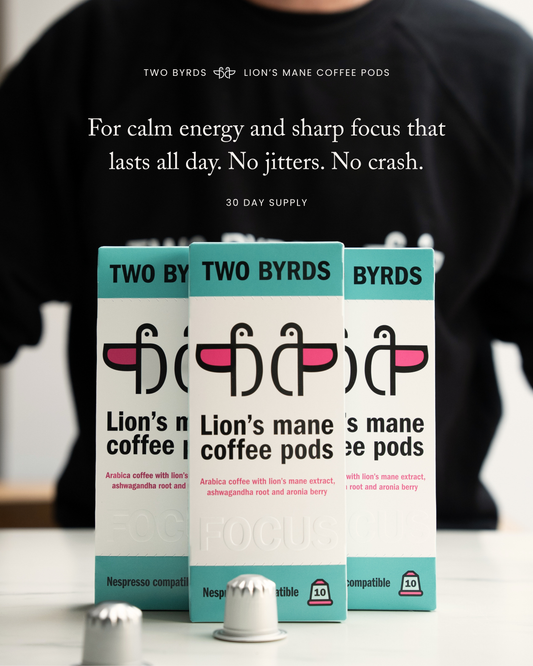 30 Day Supply : Two Byrds Lion's Mane Coffee Pods
